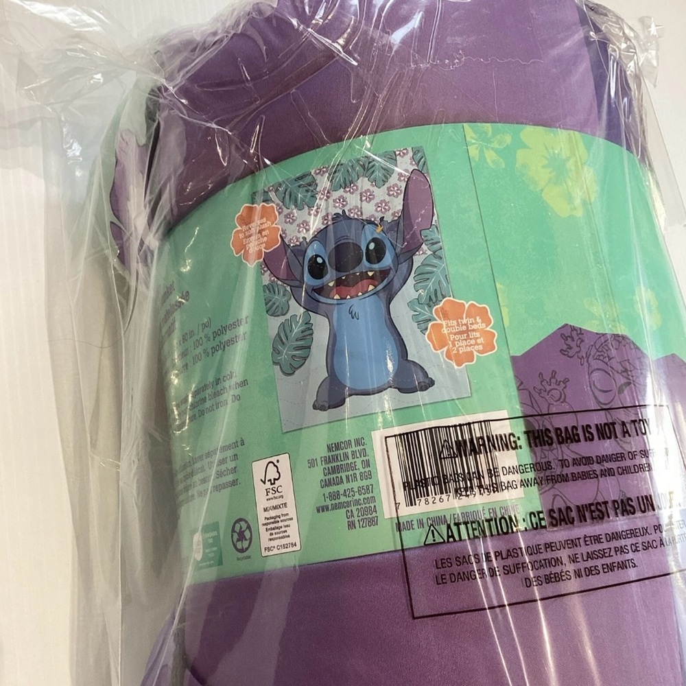 Disney Stitch Quilted Down Alternative Blanket 60" x 80" NIP